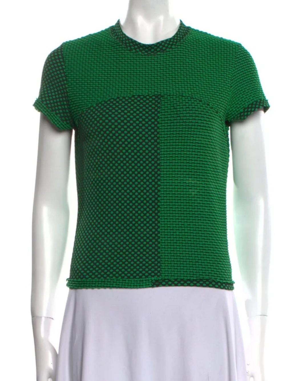 Eckhaus Latta Polka Dot Print Crew Neck Top Medium